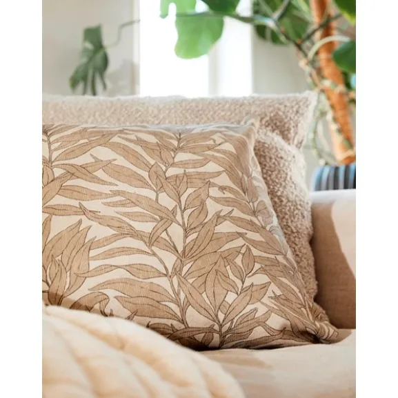 Blad Kuddfodral, Beige 45x45cm