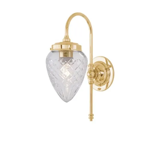 Blomberg Vägglampa IP24, polerad mässing