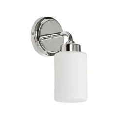 Boda 1 vägglampa, krom/opal