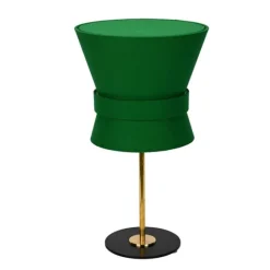 Bordslampa Bow Rå mässing - Small Emerald Green