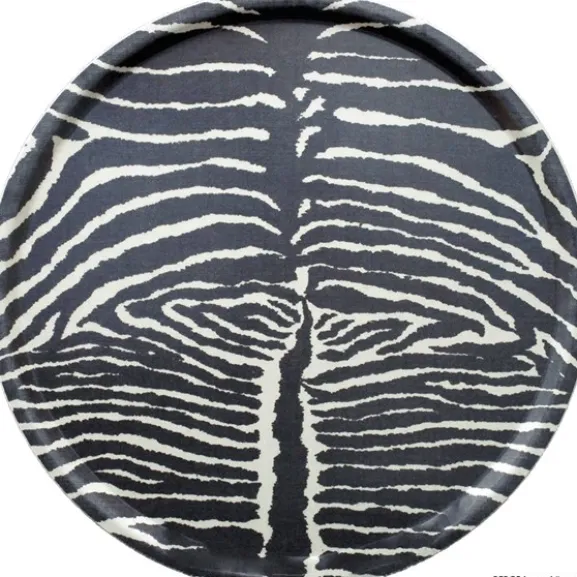 Bricka, Le Zebre Svart Ø45cm