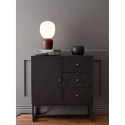 Buddy bordslampa, mörk roststruktur/opal
