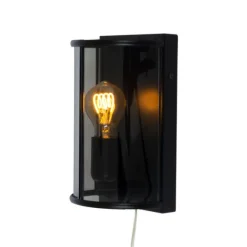 BUDGIE vägglampa, svart/rök