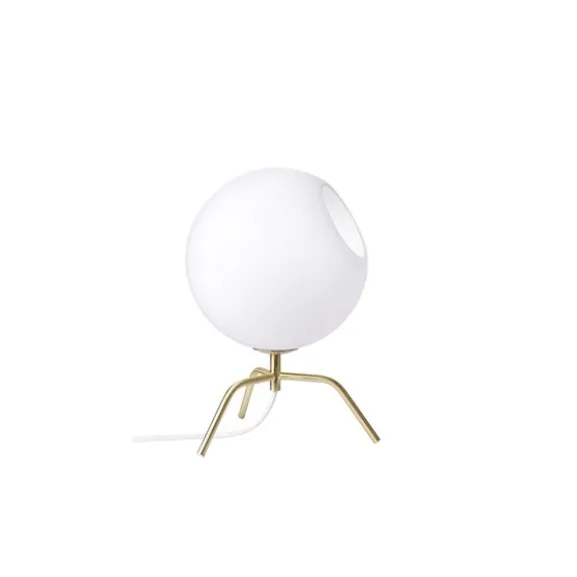 BUG 15 bordslampa, mässing/vitt glas