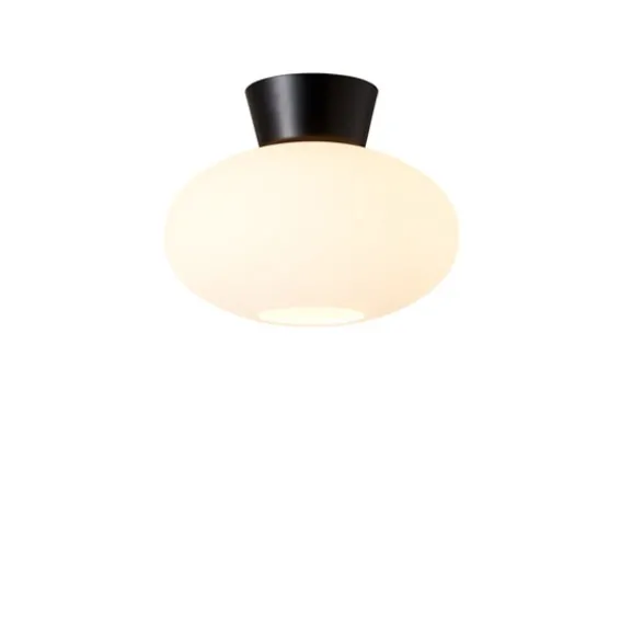 Bullo plafond, mattsvart/opalglas 27cm