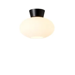 Bullo plafond, mattsvart/opalglas 27cm