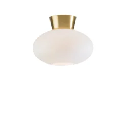 Bullo plafond, mässing/opalglas 27cm