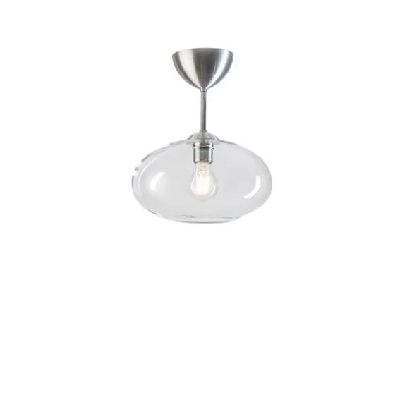 Bullo plafond m.stång, aluminium/klarglas 27cm