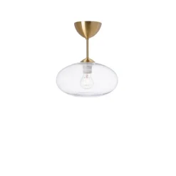 Bullo plafond m.stång, mässing/klarglas 27cm