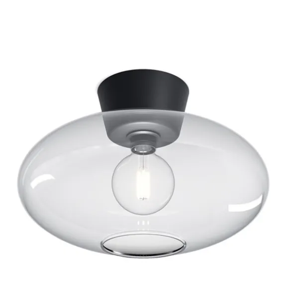 Bullo XL Plafond, Mattsvart/Klarglas 38cm