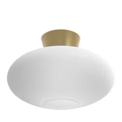 Bullo XL Plafond, Mässing/Opalglas 38cm