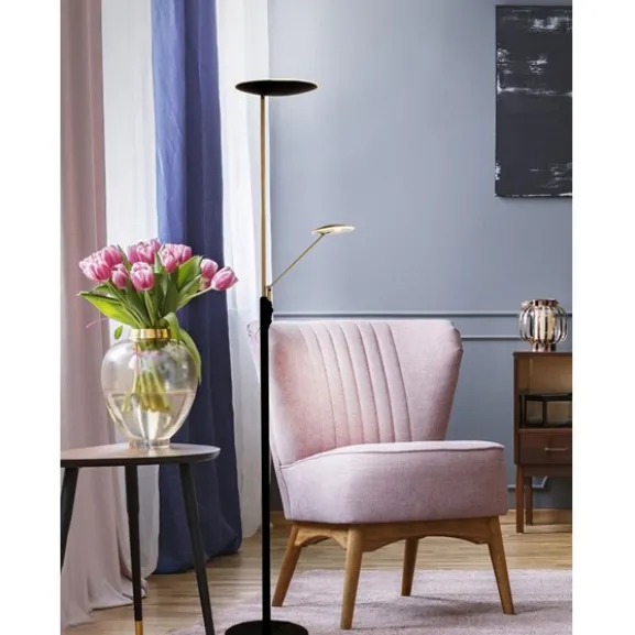 Cadiz uplight, svart/mässing 186cm