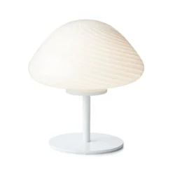 Candy Mini Mush bordslampa, glashuvud, metallfot vit