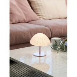 Candy Mini Mush bordslampa, glashuvud, metallfot Lilla
