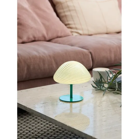 Candy Mini Mush bordslampa, glashuvud, metallfot Turkos