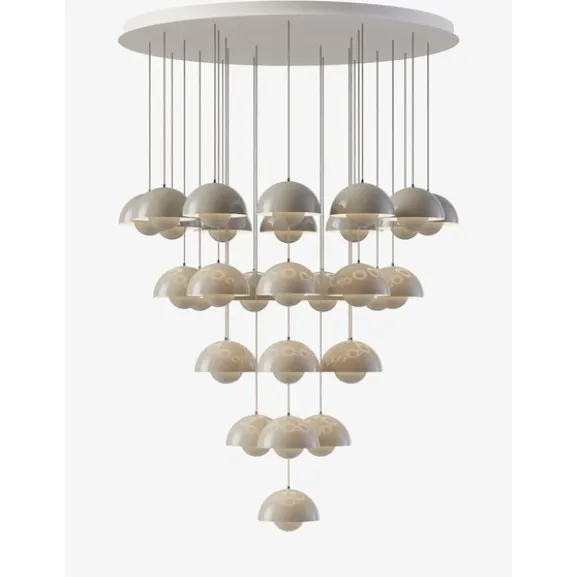 CANOPY Flowerpot Chandelier VP10 31 pendants Ø89 cm Matt White