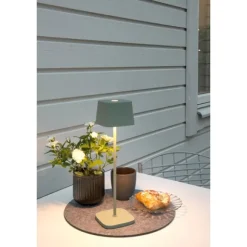 Capri bordslampa grön fyrkantig