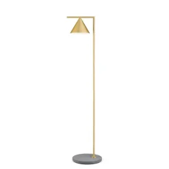 Captain Flint golvlampa, borstad mässing 153,7cm