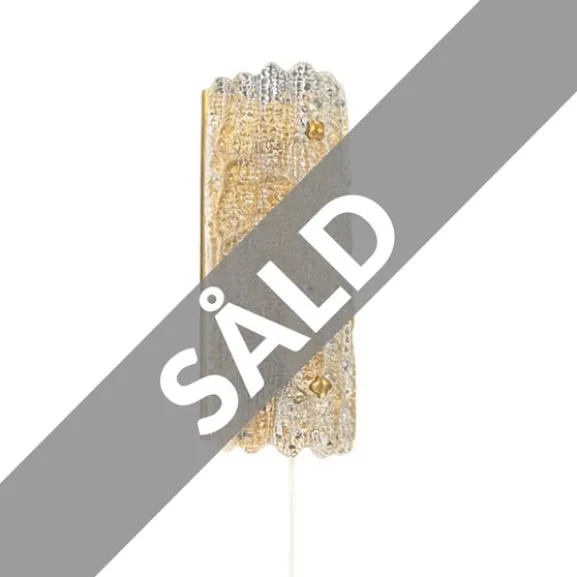 Carl Fagerlund vägglampa, mässing/glas 28cm