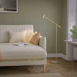 Cato golvlampa nougat/mässing DIM