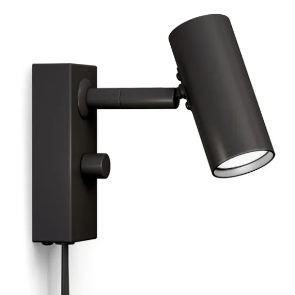 Cato vägglampa flat svart single