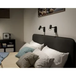 Cato vägglampa flat svart single