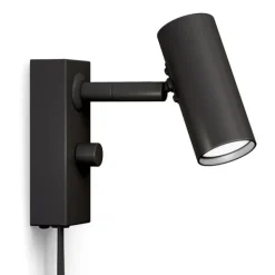 Cato vägglampa flat svart single