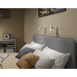 Cato vägglampa flatvit / mässing single
