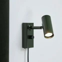 Cato vägglampa forest green/svart single