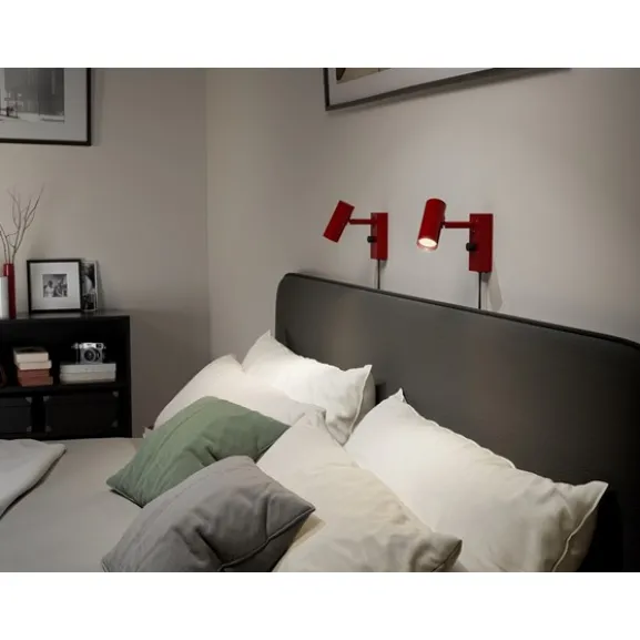 Cato vägglampa ruby red flat svart single