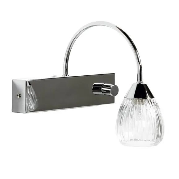 Öckerö 1 vägglampa, krom/klar