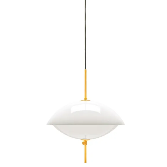 Clam pendel, vit/mässing Ø55cm
