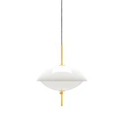 Clam pendel, vit/mässing Ø44cm