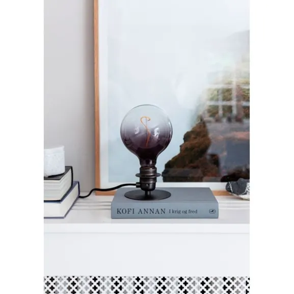Combi bord-/vägglampa, gun-black