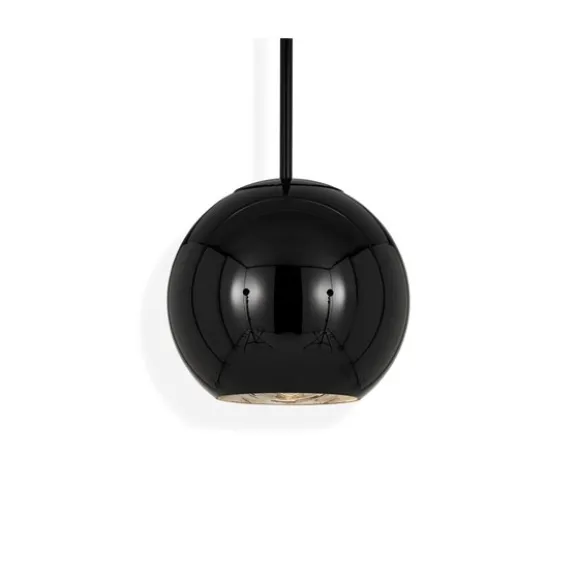 Copper Black Round pendel, svart 25cm