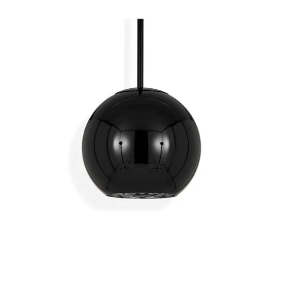 Copper Black Round pendel, svart 25cm