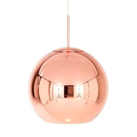 Copper LED Round pendel, koppar 45cm