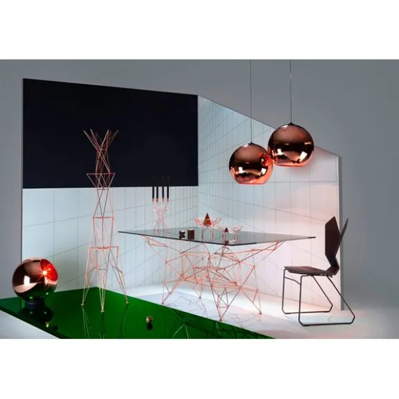 Copper LED Round pendel, koppar 45cm