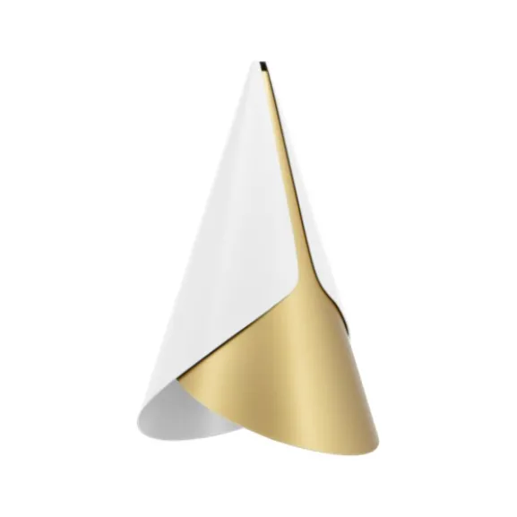 Cornet taklampa, vit/mässing