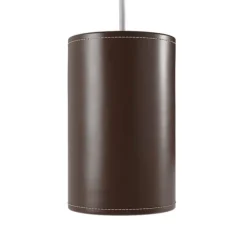 Cylinder Leather Pendel 14cm, Chocolate