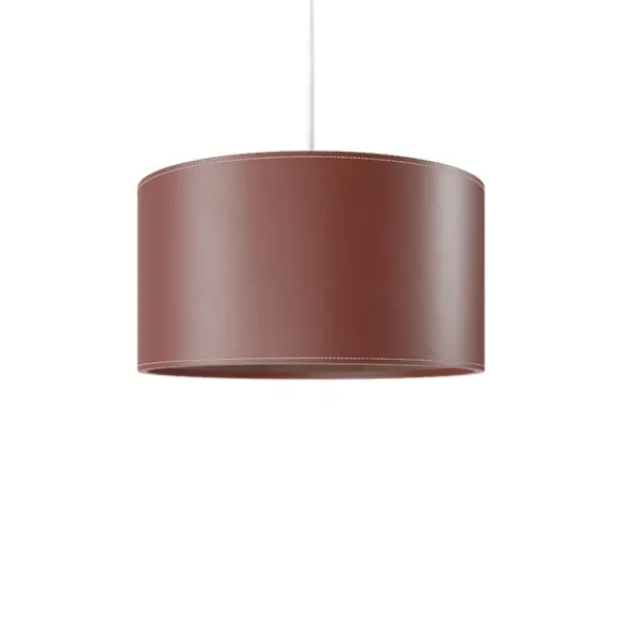 Cylinder Leather Taklampa 42 cm, Oak