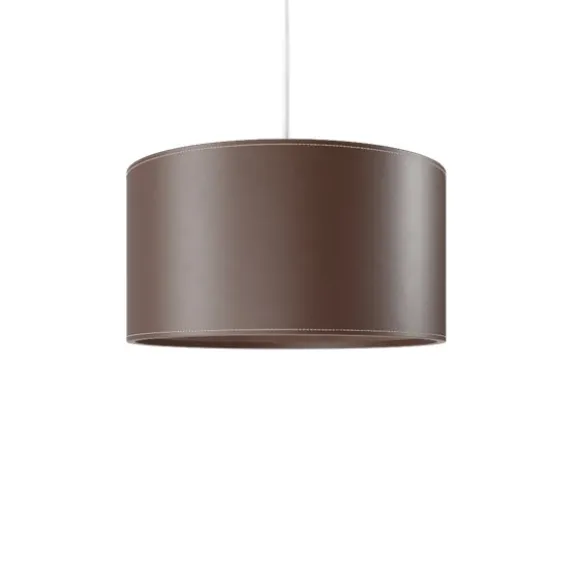 Cylinder Leather Taklampa 42 cm, Chocolate