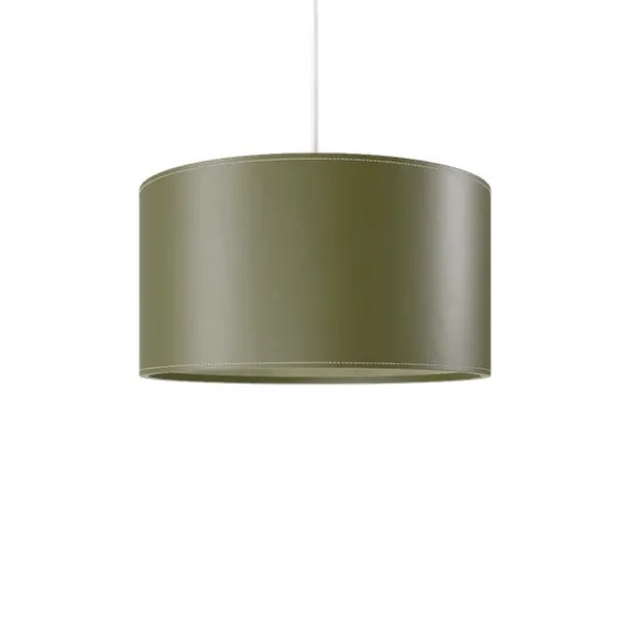 Cylinder Leather Taklampa 42 cm, Grass Green