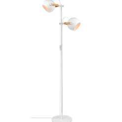 D.C Golvlampa 2L Ø18 E27, Vit / Ek