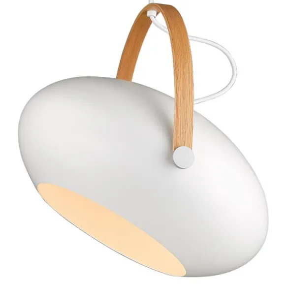 D.C Taklampa Ø40 E27, Vit / Ek