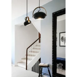 D.C Taklampa Ø18 G9, Svart / Ek