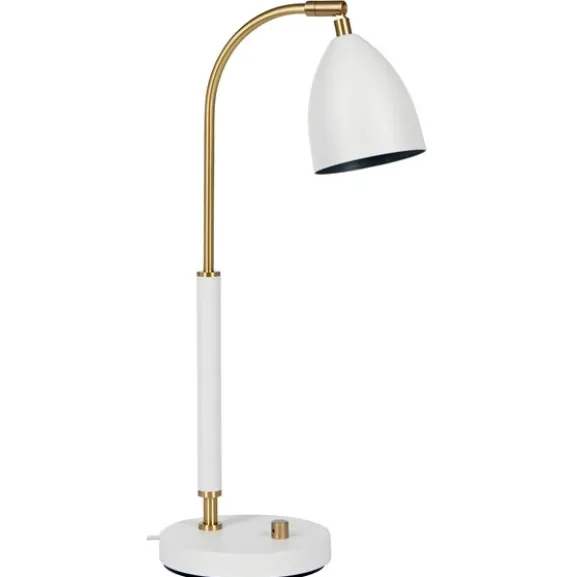 Deluxe bordslampa LED, mattvit/mässing 50,7cm