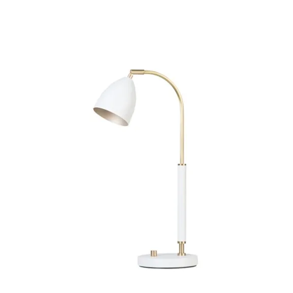 Deluxe bordslampa LED, mattvit/mässing 50,7cm