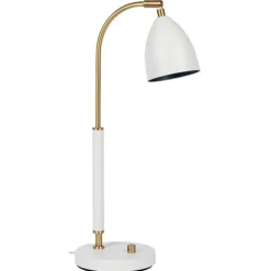 Deluxe bordslampa LED, mattvit/mässing 50,7cm
