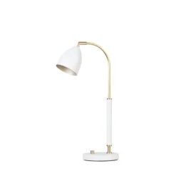 Deluxe bordslampa LED, mattvit/mässing 50,7cm